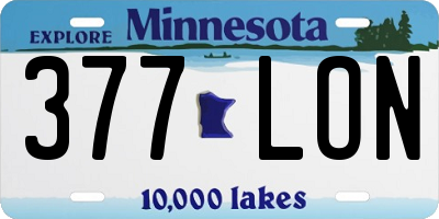 MN license plate 377LON