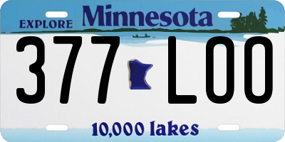 MN license plate 377LOO
