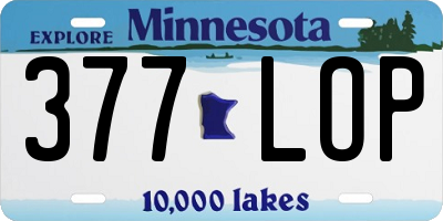 MN license plate 377LOP