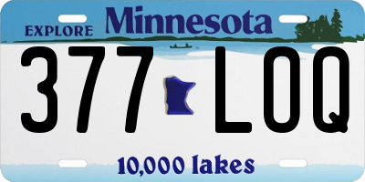MN license plate 377LOQ