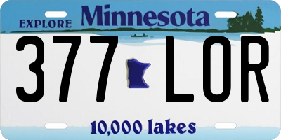 MN license plate 377LOR