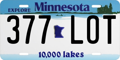 MN license plate 377LOT