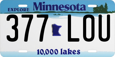 MN license plate 377LOU