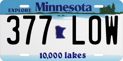 MN license plate 377LOW