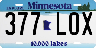 MN license plate 377LOX