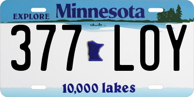 MN license plate 377LOY