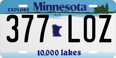 MN license plate 377LOZ