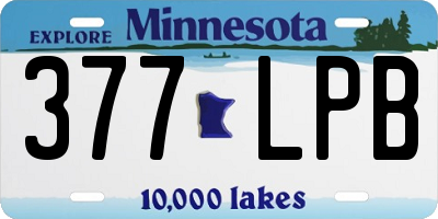 MN license plate 377LPB