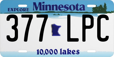 MN license plate 377LPC