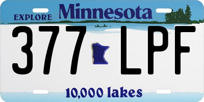 MN license plate 377LPF
