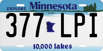 MN license plate 377LPI