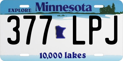 MN license plate 377LPJ