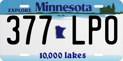 MN license plate 377LPO