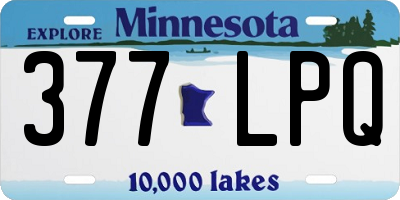 MN license plate 377LPQ