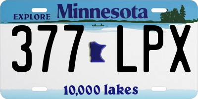 MN license plate 377LPX
