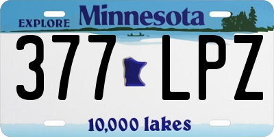 MN license plate 377LPZ