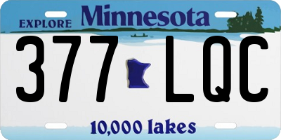 MN license plate 377LQC