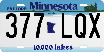 MN license plate 377LQX