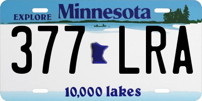 MN license plate 377LRA