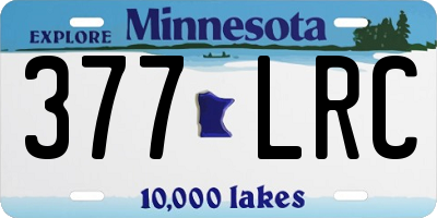 MN license plate 377LRC