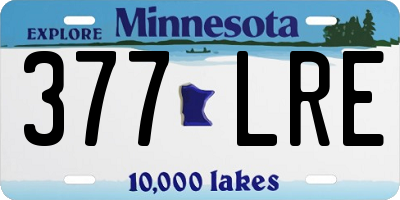 MN license plate 377LRE