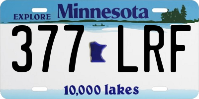 MN license plate 377LRF