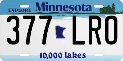 MN license plate 377LRO