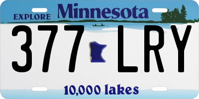 MN license plate 377LRY