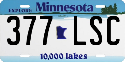 MN license plate 377LSC