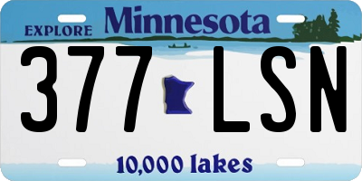MN license plate 377LSN