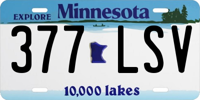 MN license plate 377LSV