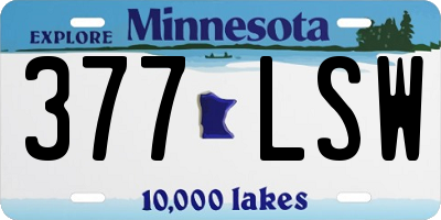 MN license plate 377LSW