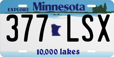 MN license plate 377LSX
