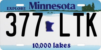 MN license plate 377LTK