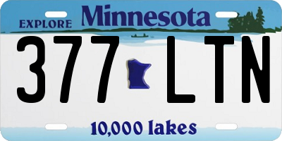 MN license plate 377LTN