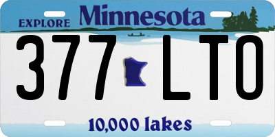 MN license plate 377LTO