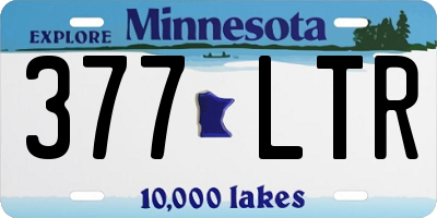 MN license plate 377LTR