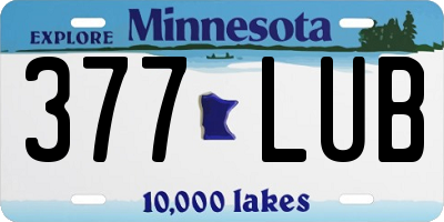 MN license plate 377LUB
