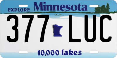 MN license plate 377LUC