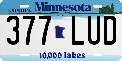 MN license plate 377LUD