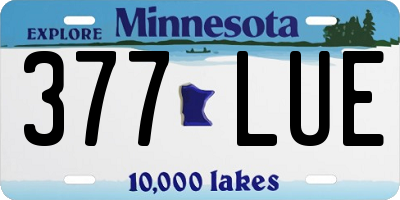 MN license plate 377LUE