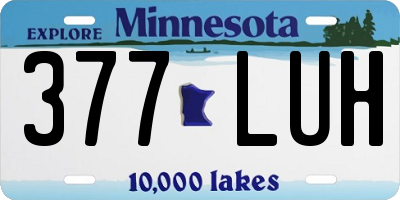 MN license plate 377LUH