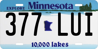 MN license plate 377LUI