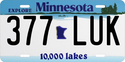 MN license plate 377LUK