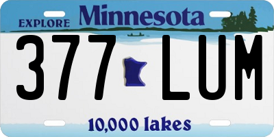 MN license plate 377LUM