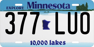 MN license plate 377LUO
