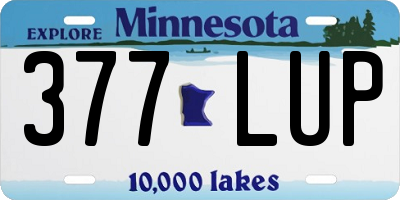 MN license plate 377LUP