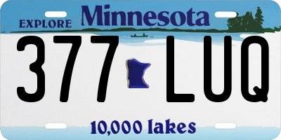MN license plate 377LUQ