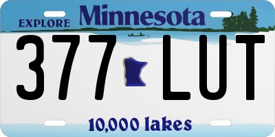 MN license plate 377LUT