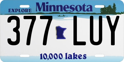 MN license plate 377LUY